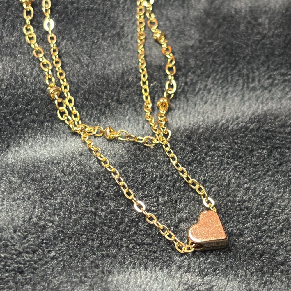 Gold Heart Pendant Necklace
